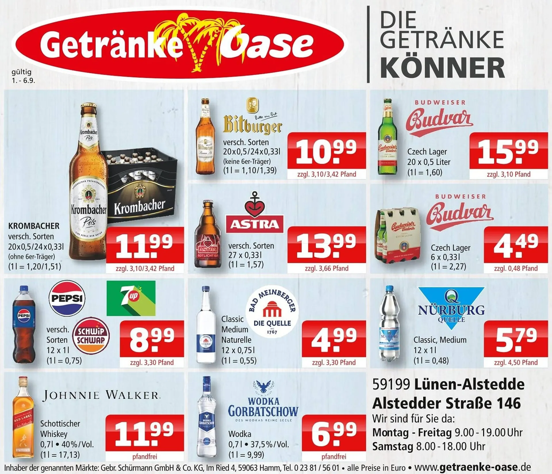 Getränke Oase Prospekt von 1. September bis 6. September 2025 - Prospekt seite 1