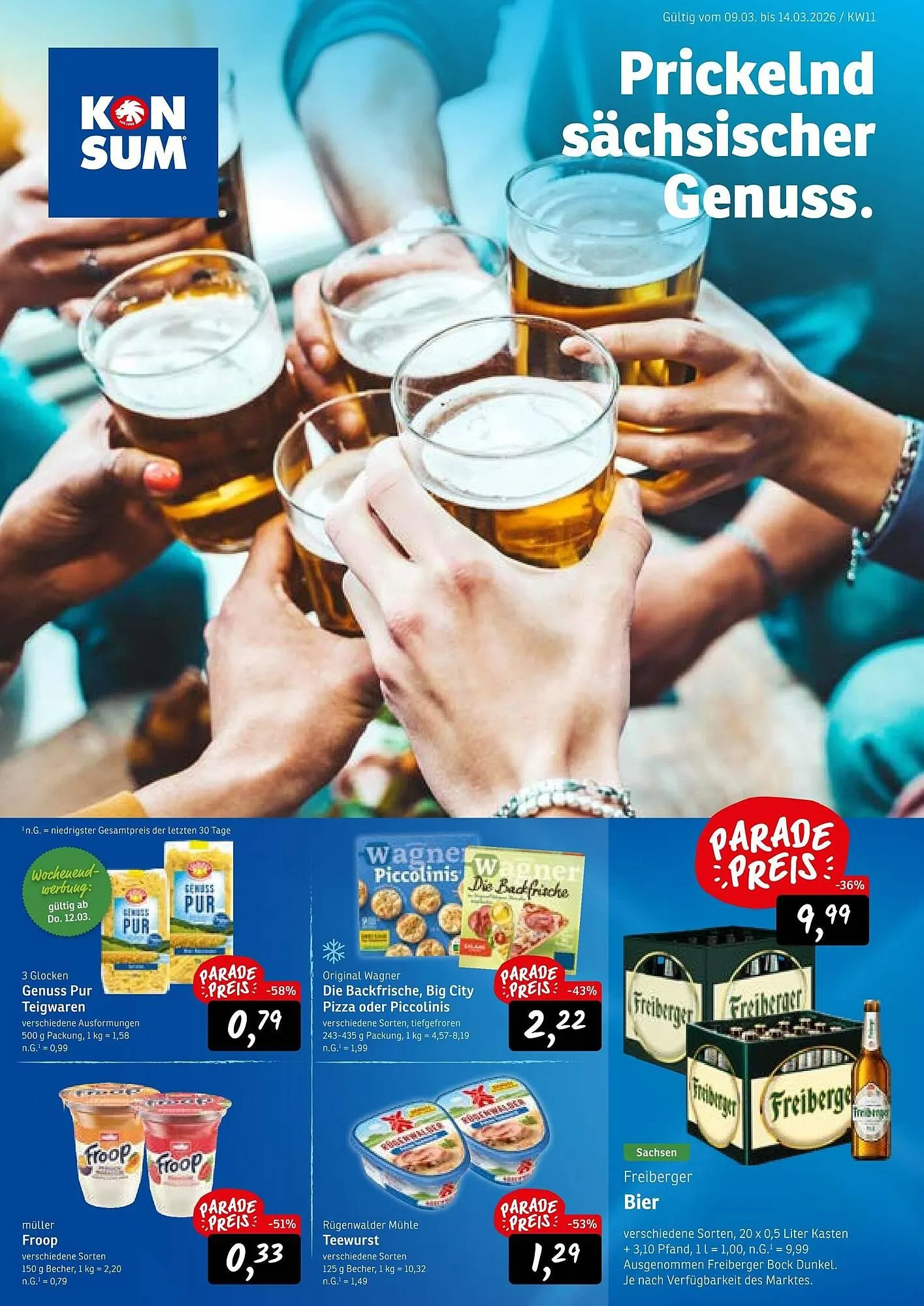 KONSUM Prospekt von 9. März bis 14. März 2026 - Prospekt seite 1
