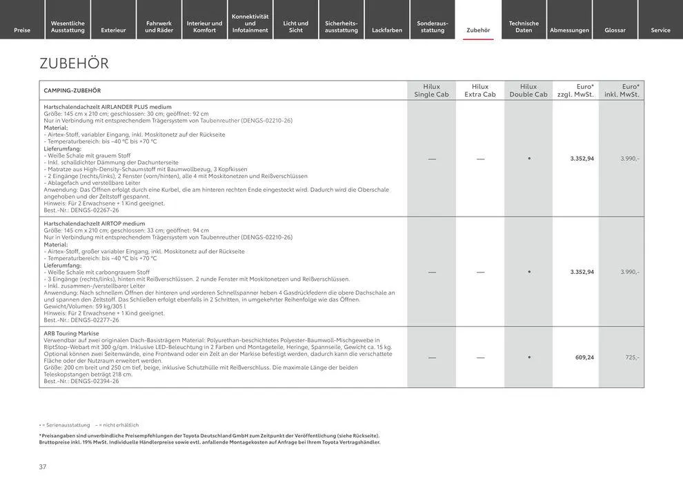 Toyota Hilux von 6. April bis 6. April 2025 - Prospekt seite 37