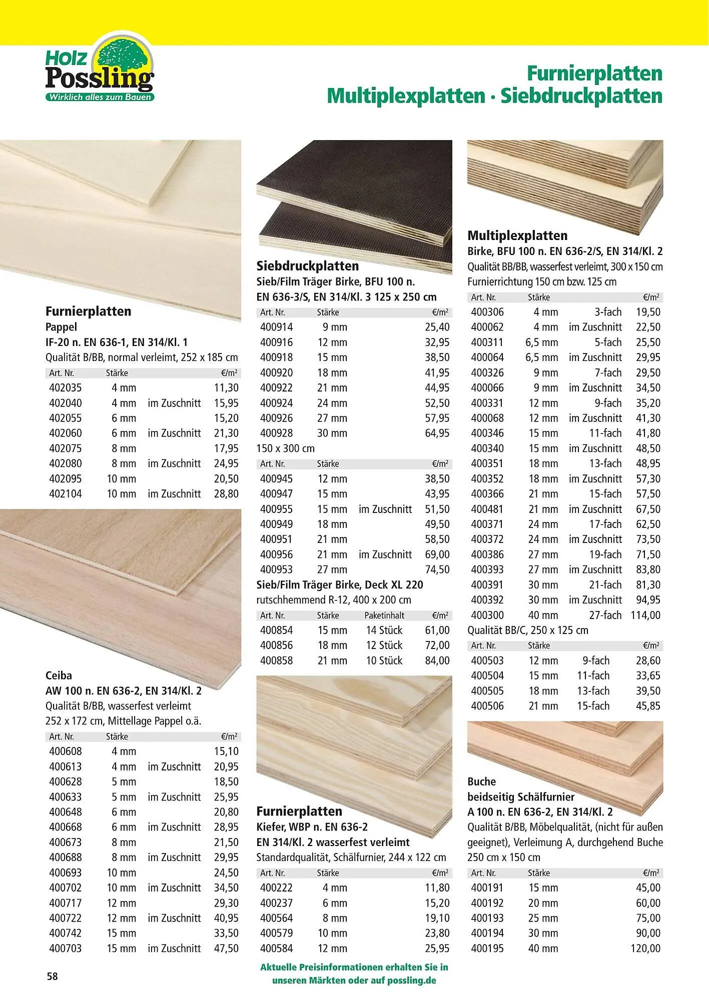 Holz Possling Prospekt von 1. April bis 31. Juli 2026 - Prospekt seite 58