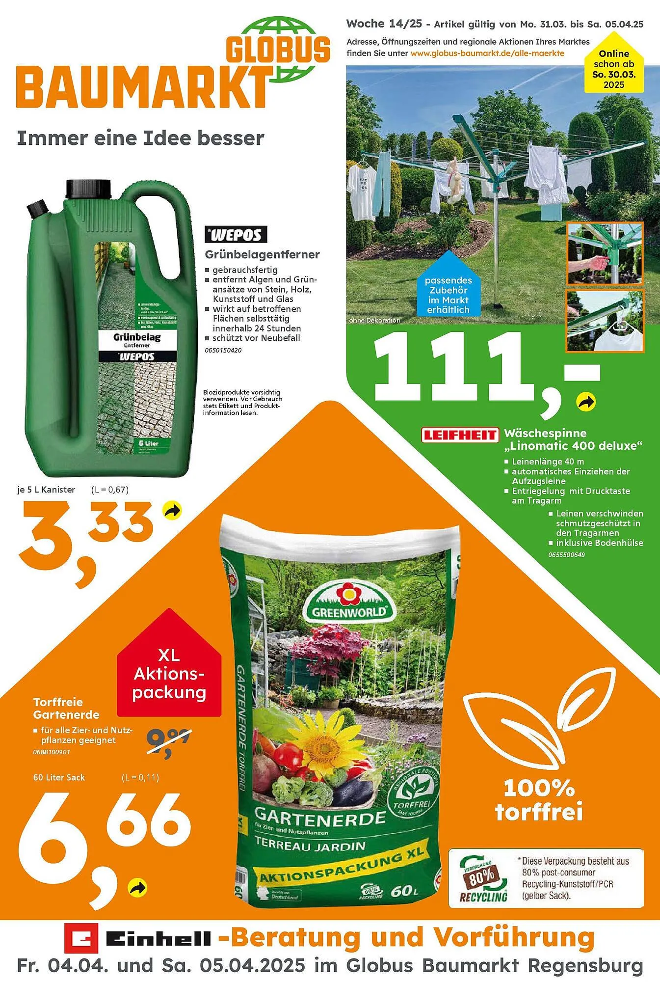 Globus Baumarkt Prospekt von 30. März bis 5. April 2025 - Prospekt seite 1