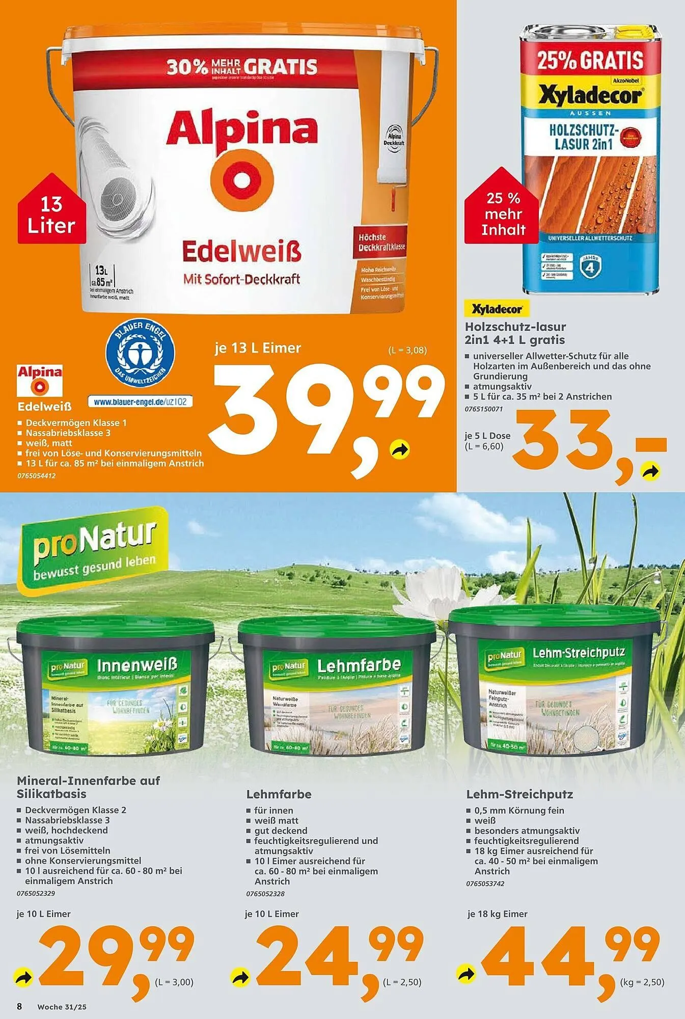 Globus Baumarkt Prospekt von 27. Juli bis 2. August 2025 - Prospekt seite 8