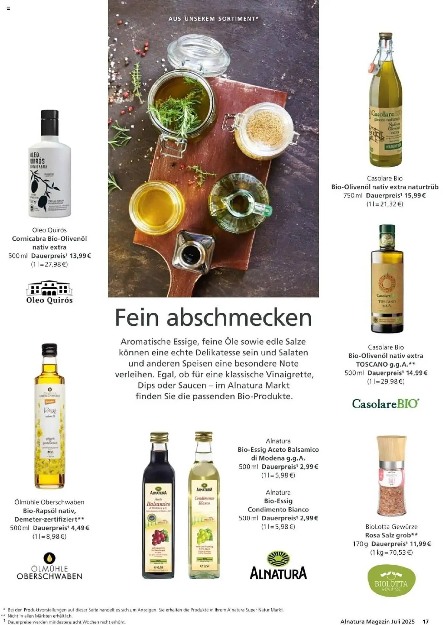Alnatura Prospekt von 1. Juli bis 31. Juli 2025 - Prospekt seite 17