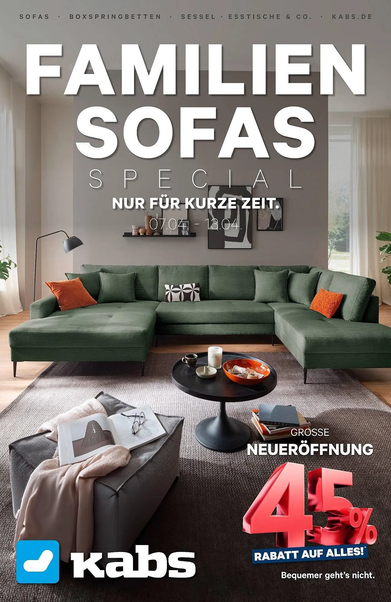 Kabs Polsterwelt Prospekt von 7. April bis 13. April 2025 - Prospekt seite 1