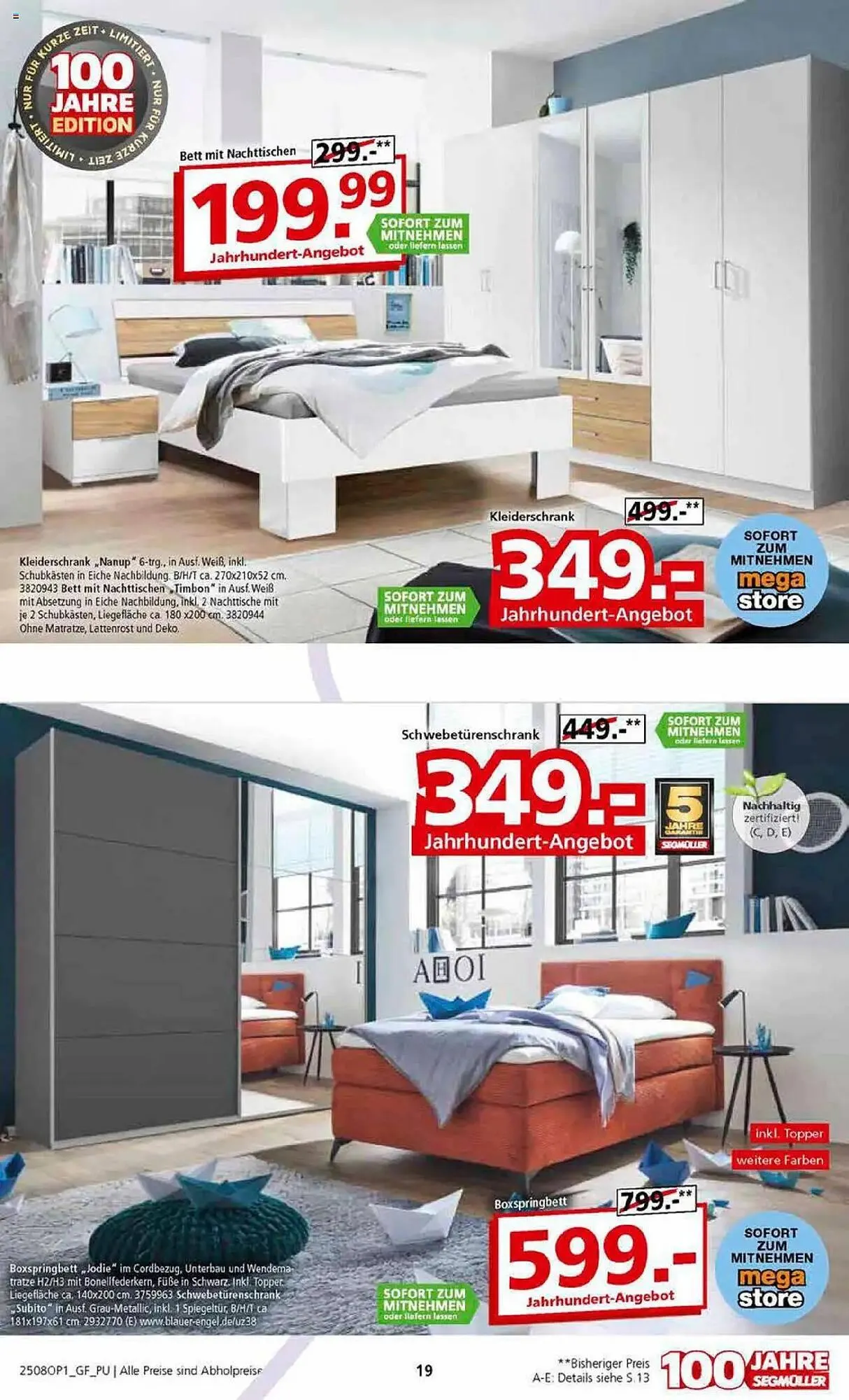 Segmüller Prospekt von 28. Juli bis 2. November 2025 - Prospekt seite 19