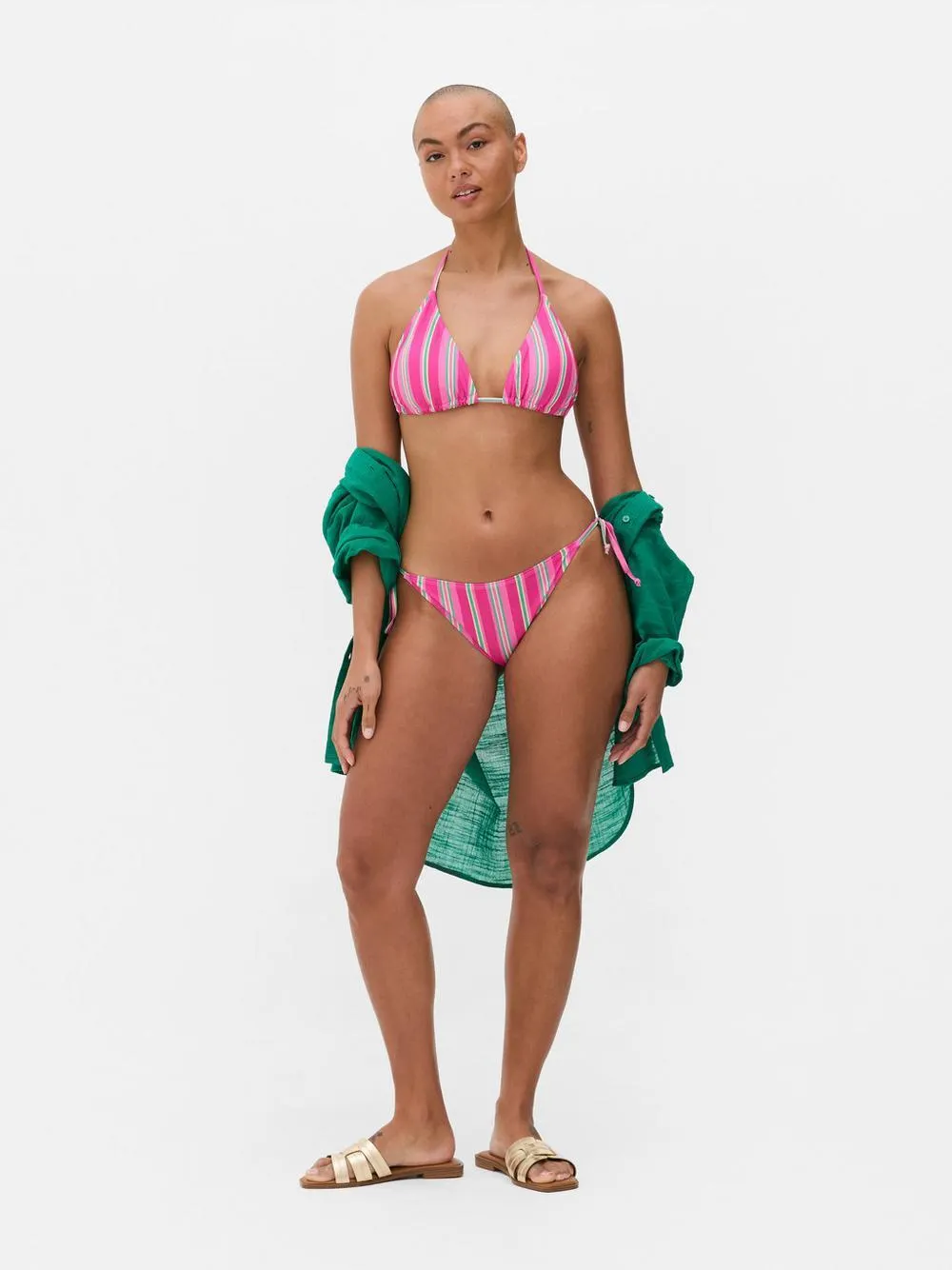 Bedruckte Bikinihose zum seitlichen Binden