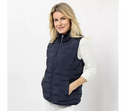 Wählen Sie Ihre Variante: STRANDFEIN Steppweste Stehkragen Logodruck figurumspielend