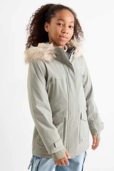 Rain jacket with hood - lined - waterproof