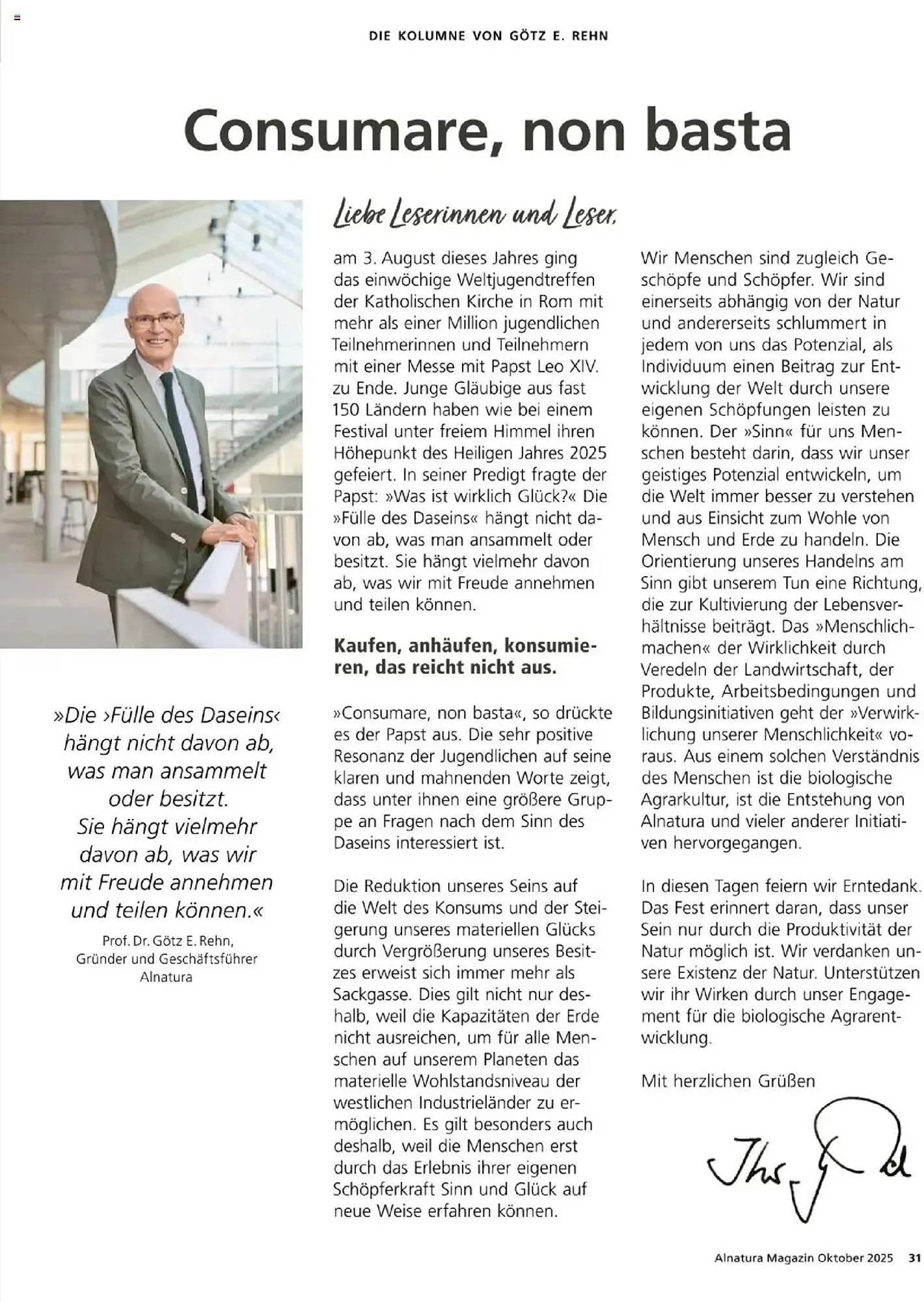 Alnatura Prospekt von 1. Oktober bis 31. Oktober 2025 - Prospekt seite 31