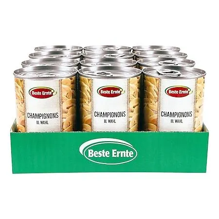 Beste Ernte Okechamp Champignons 3. Wahl Scheiben 170 g Abtropfgewicht, 12er Pack