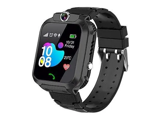 KREVA Multifunktional Wasserdicht Kinderuhr Smartwatch Silikon, Schwarz