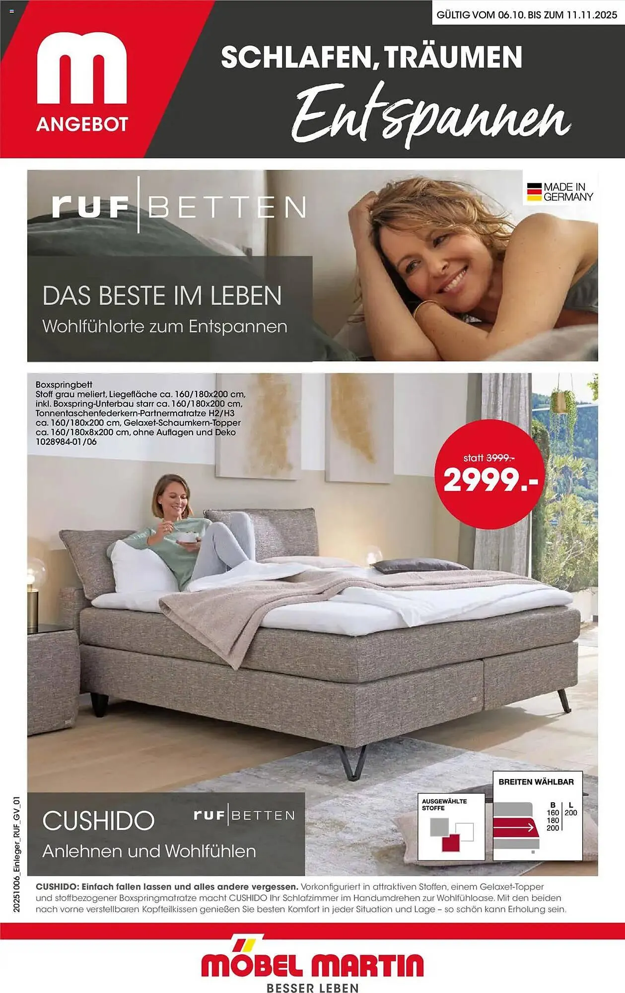 Möbel Martin Prospekt von 6. Oktober bis 11. November 2025 - Prospekt seite 1