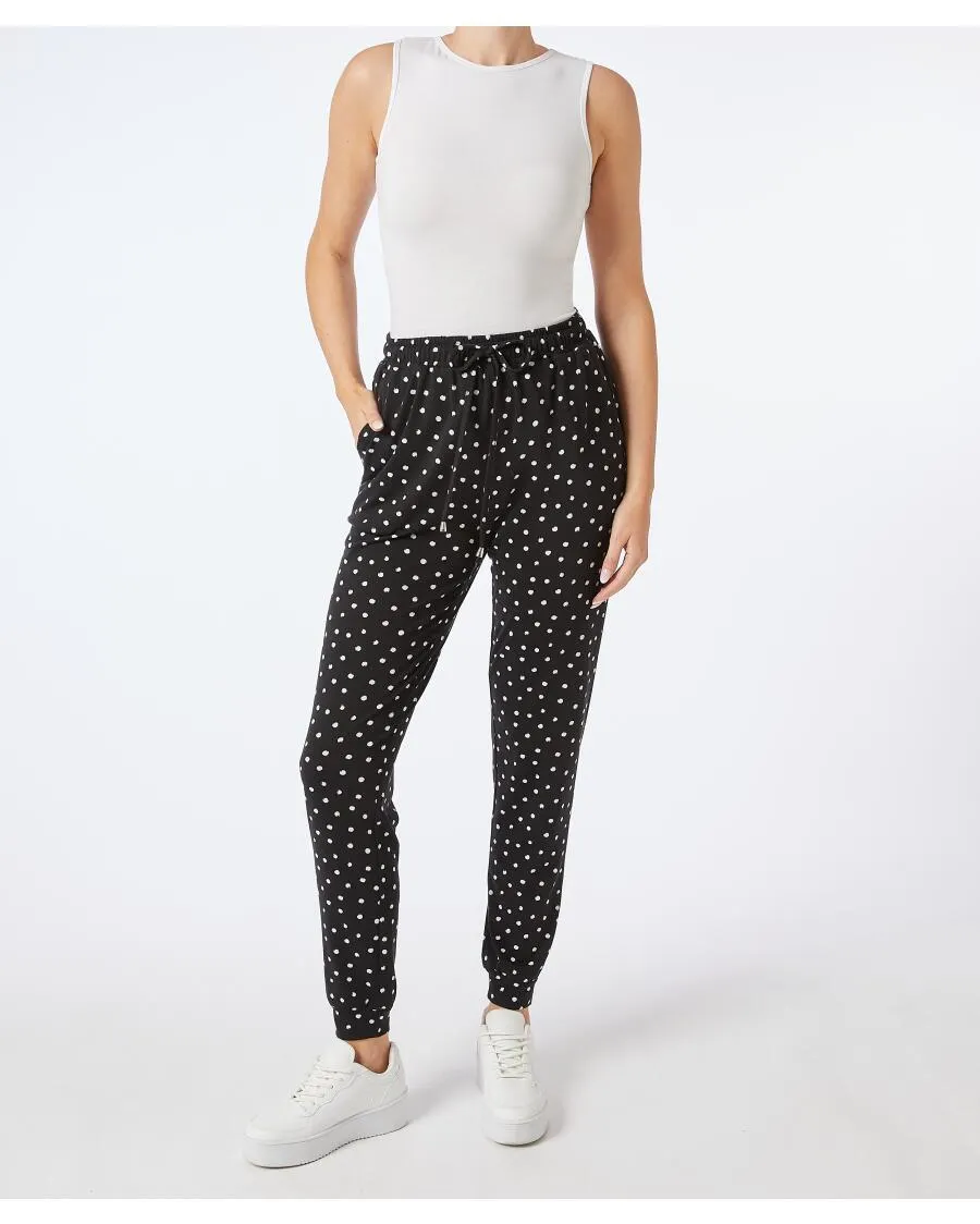 Gepunktete Freizeithose Janina, Tunnelzug