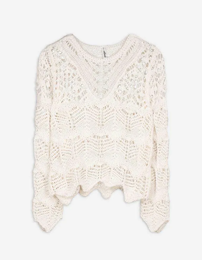 Strickpullover - Lochstrick