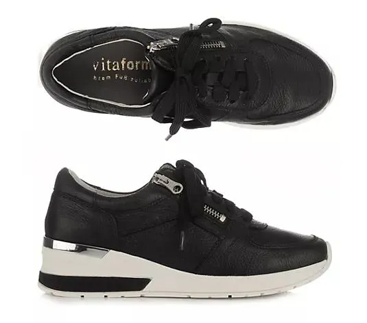 VITAFORM Damen-Sneaker Hirschleder Reißverschluss Sohle Nina
