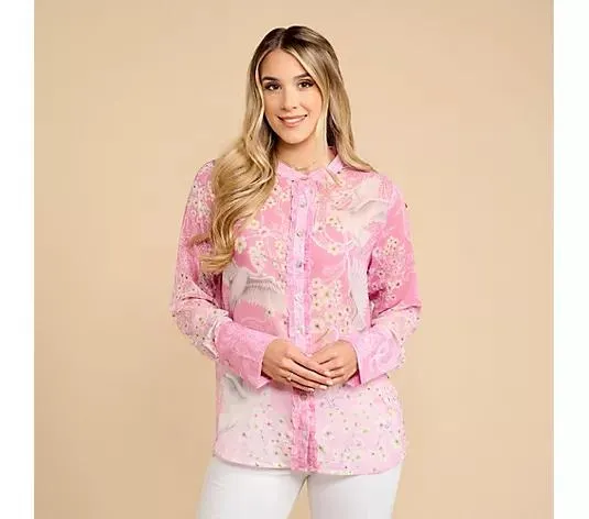 SCHIFFHAUER MUNICH® Bluse, 1/1-Arm Rundhalsausschnitt Knopfleiste figurumspielend