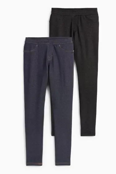 Multipack of 2 - thermal leggings - denim look