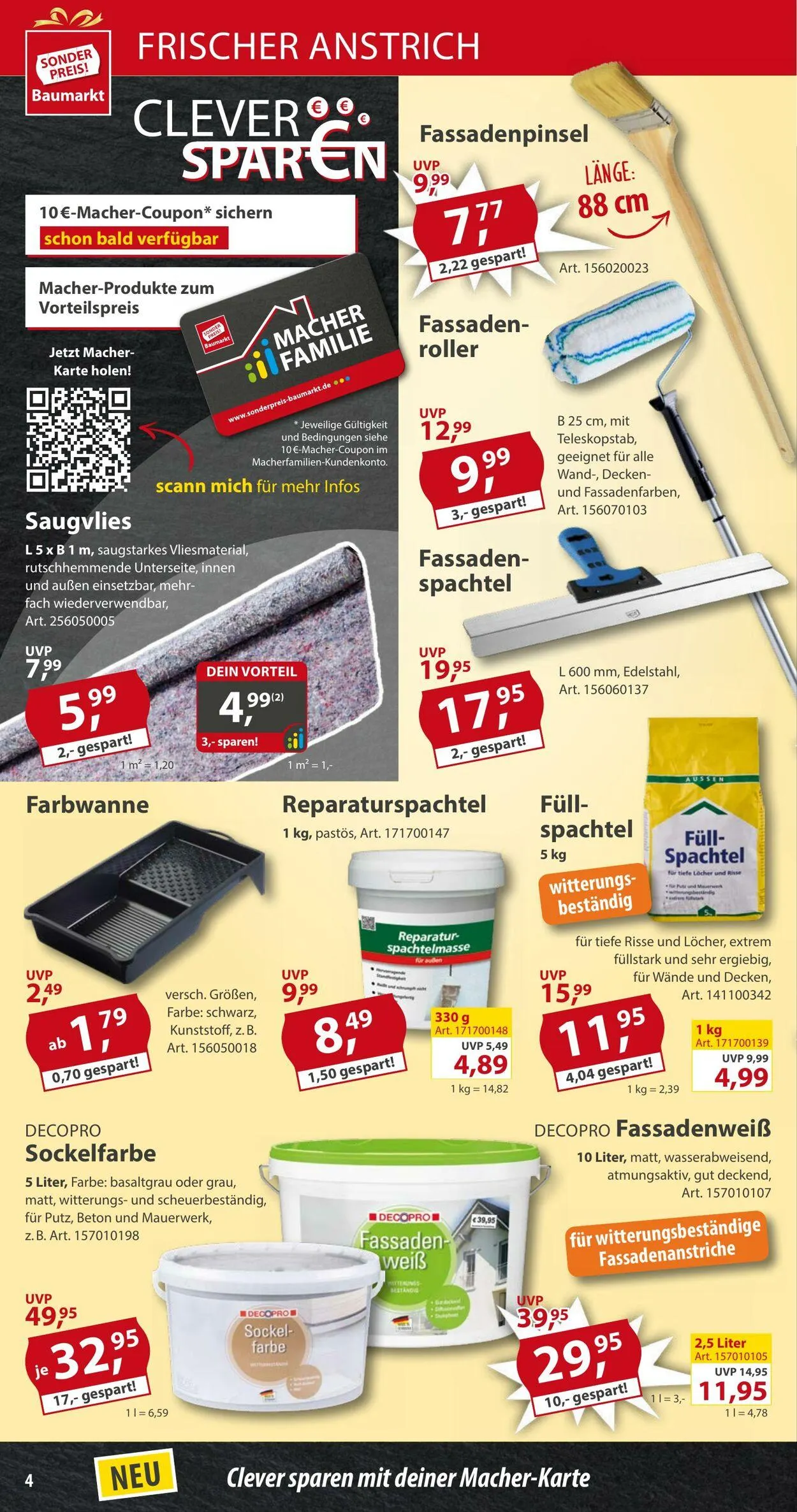 Sonderpreis Baumarkt Aktueller Prospekt von 9. April bis 23. April 2025 - Prospekt seite 4