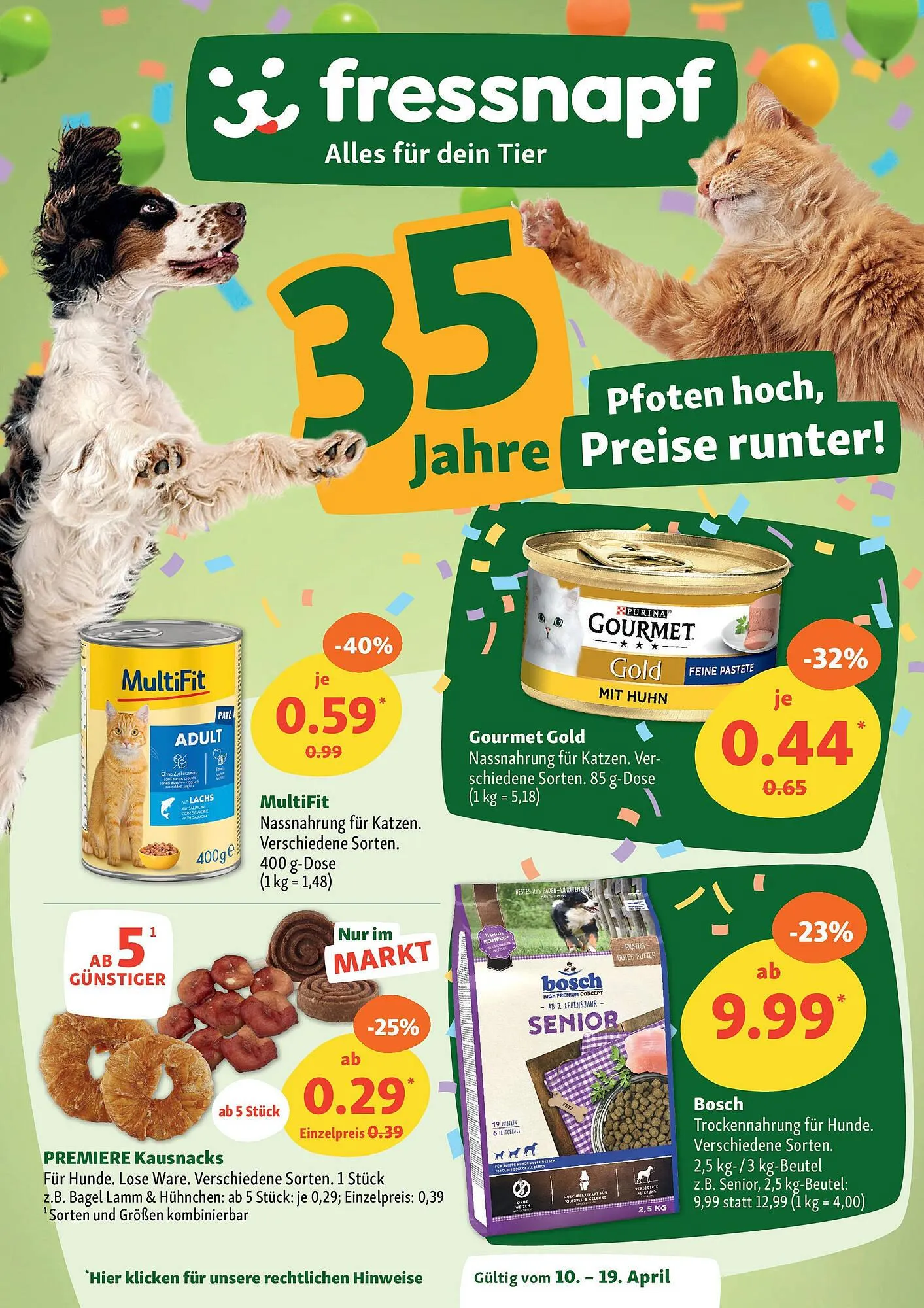 Fressnapf Prospekt von 9. April bis 21. April 2025 - Prospekt seite 1