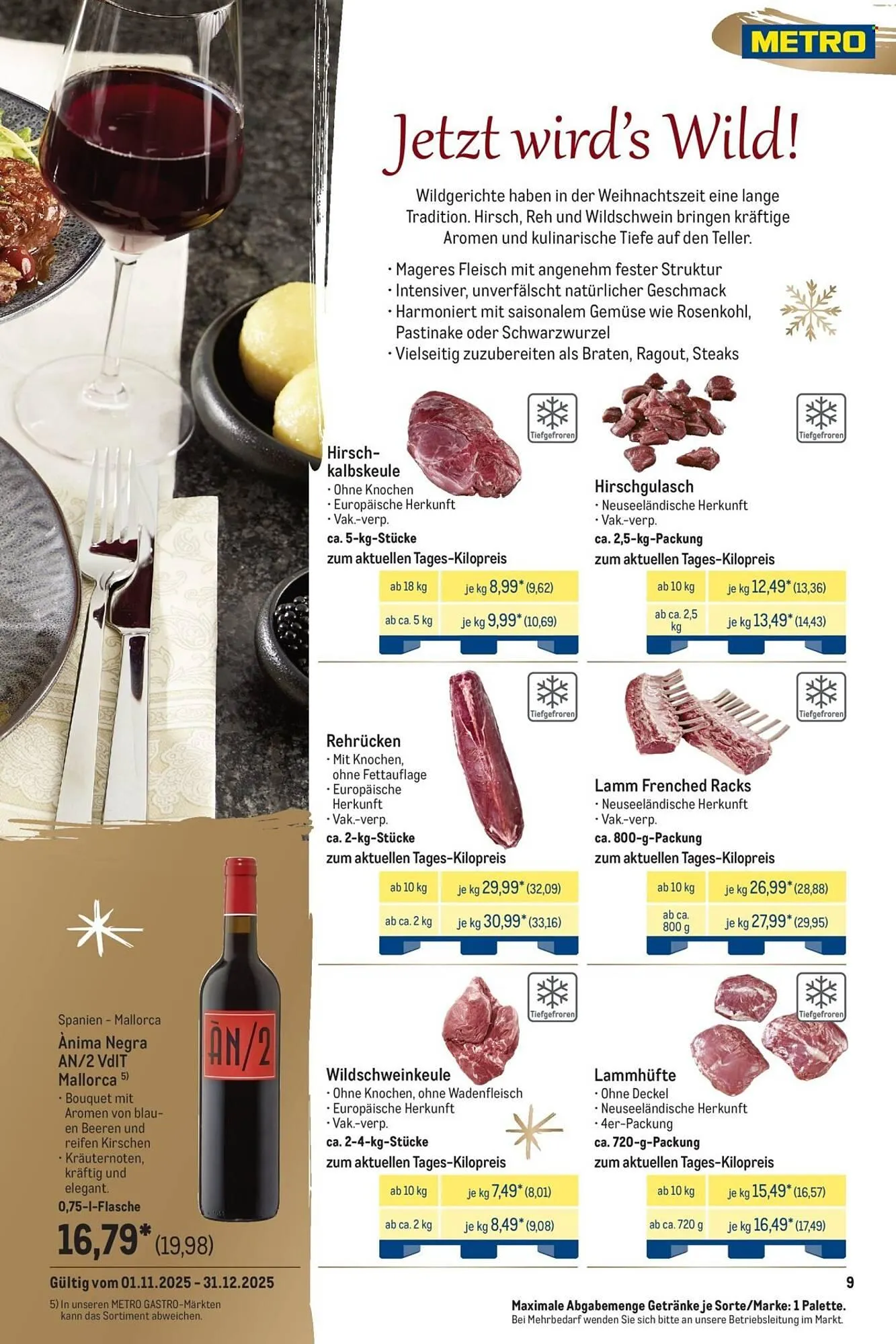 METRO Prospekt von 1. November bis 31. Dezember 2025 - Prospekt seite 9