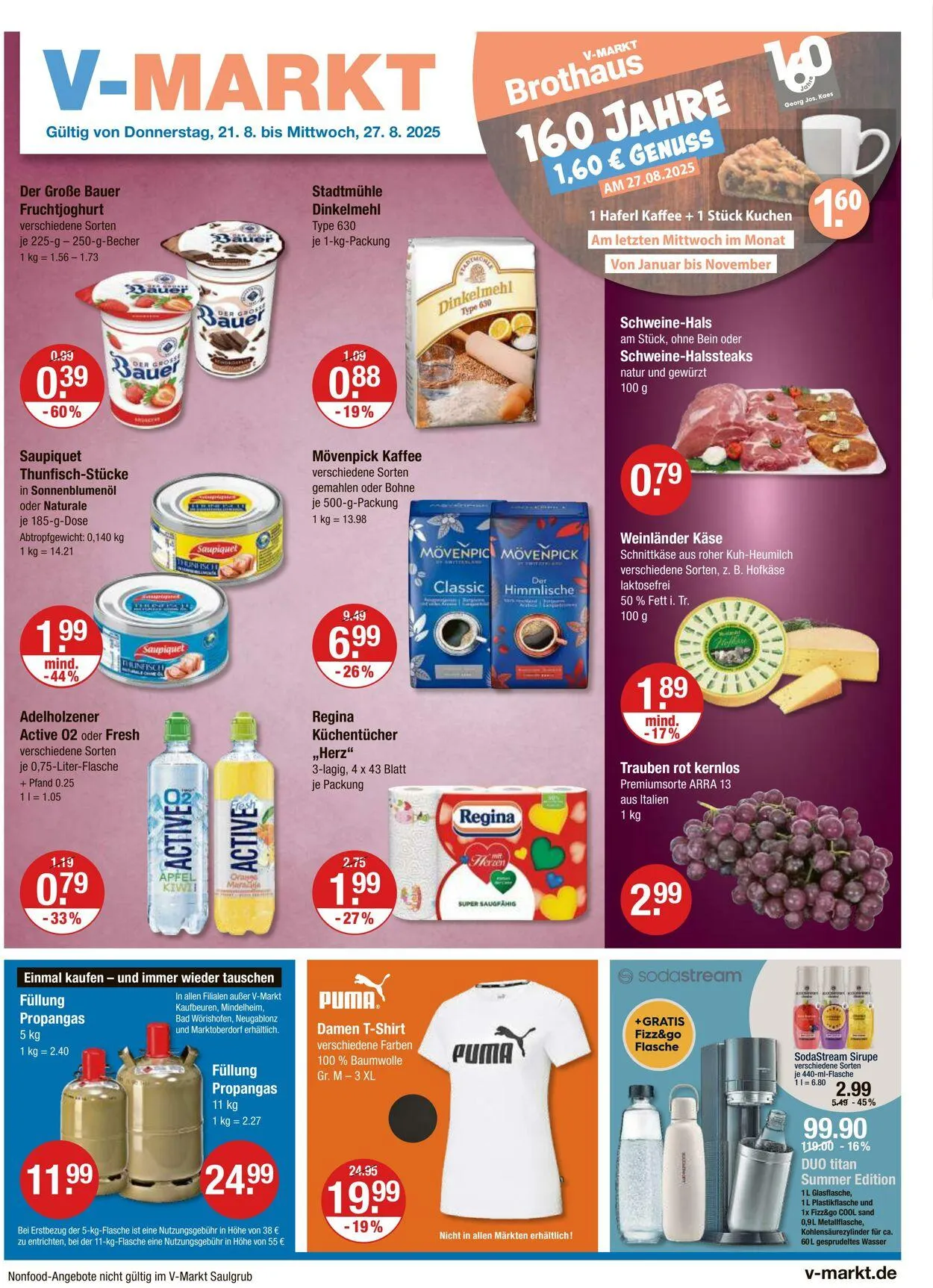 V-Markt Aktueller Prospekt von 21. August bis 27. August 2025 - Prospekt seite 1