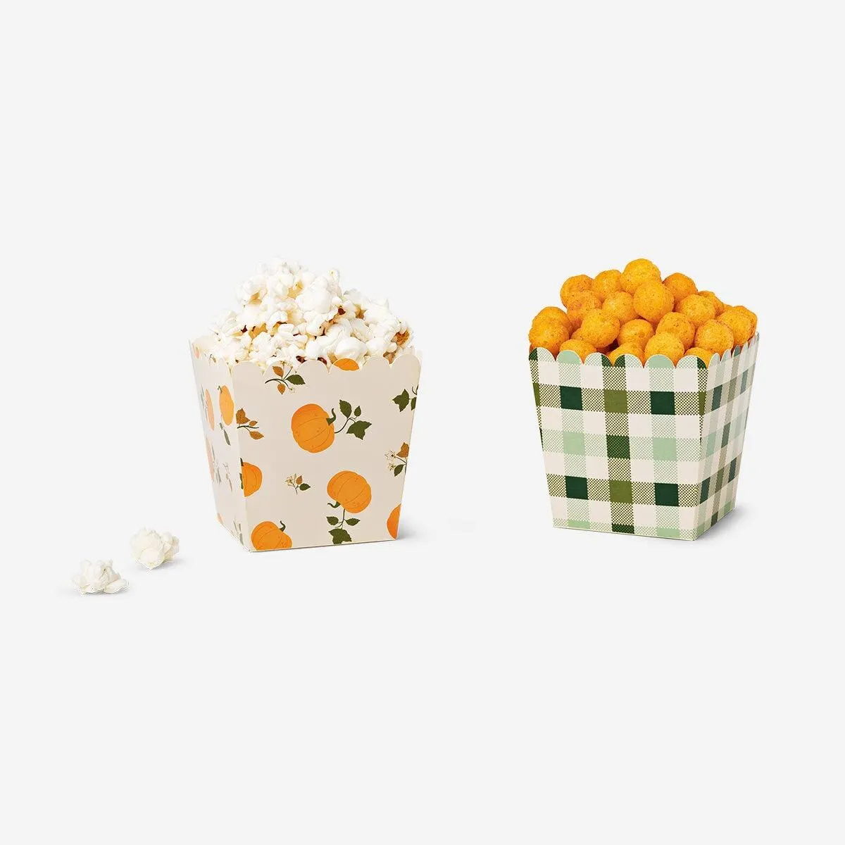 Snack boxes with pumpkin and check print - 4 pcs