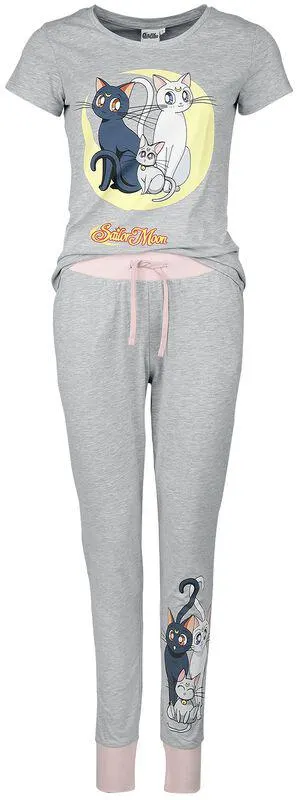 Luna, Artemis & Diana | Pigiama | grigio/rosa | Sailor Moon