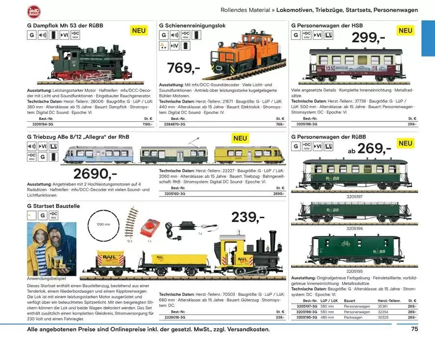 Modellbahn Katalog von 29. Oktober bis 31. Dezember 2025 - Prospekt seite 77