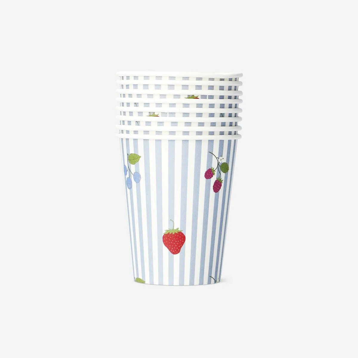 Paper cups with berry print - 8 pcs