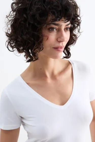 Multipack of 3 - V-neck T-shirt - slim fit