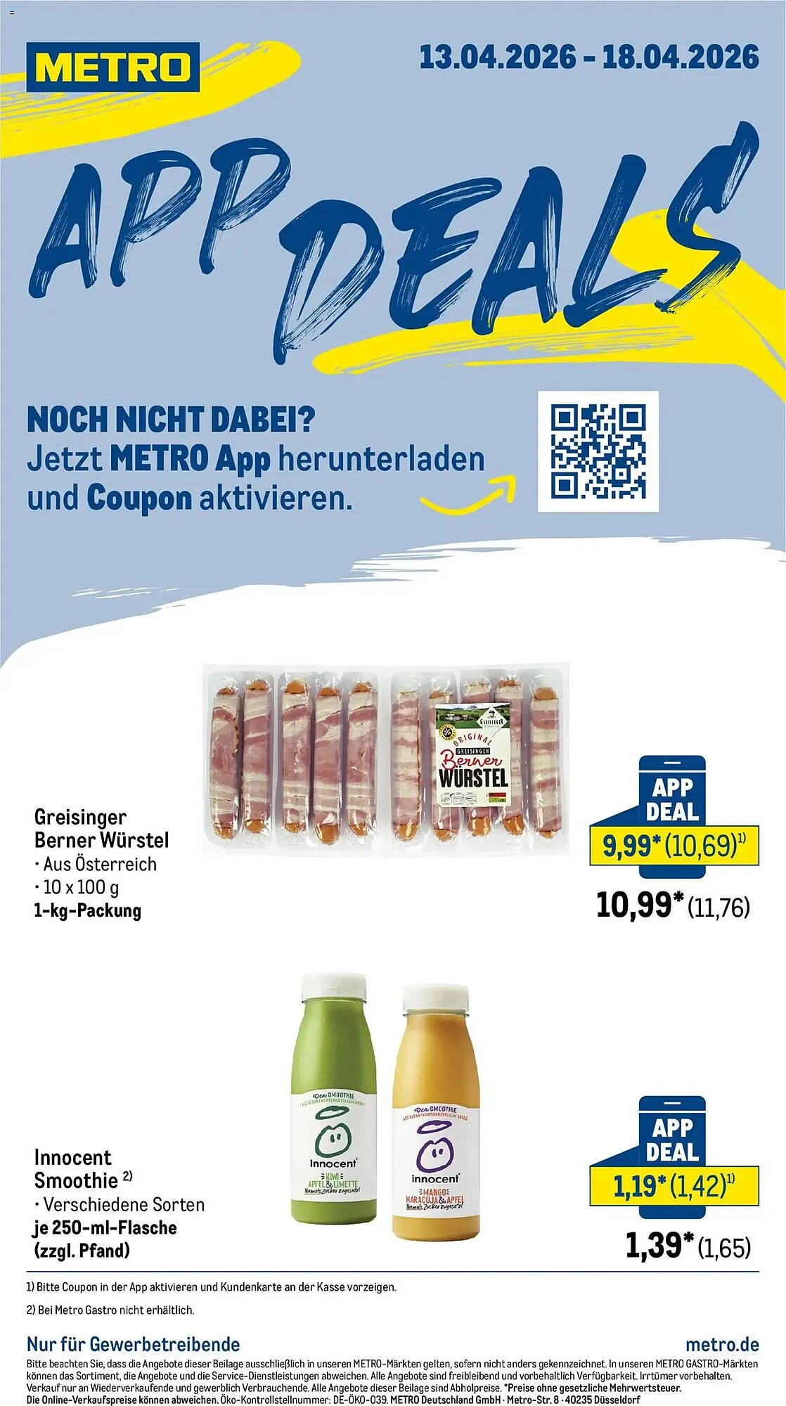 METRO Prospekt von 13. April bis 18. April 2026 - Prospekt seite 1