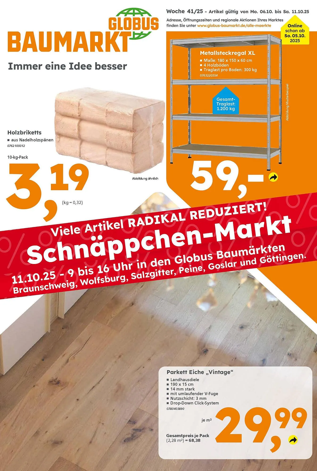 Globus Baumarkt Prospekt von 5. Oktober bis 11. Oktober 2025 - Prospekt seite 1
