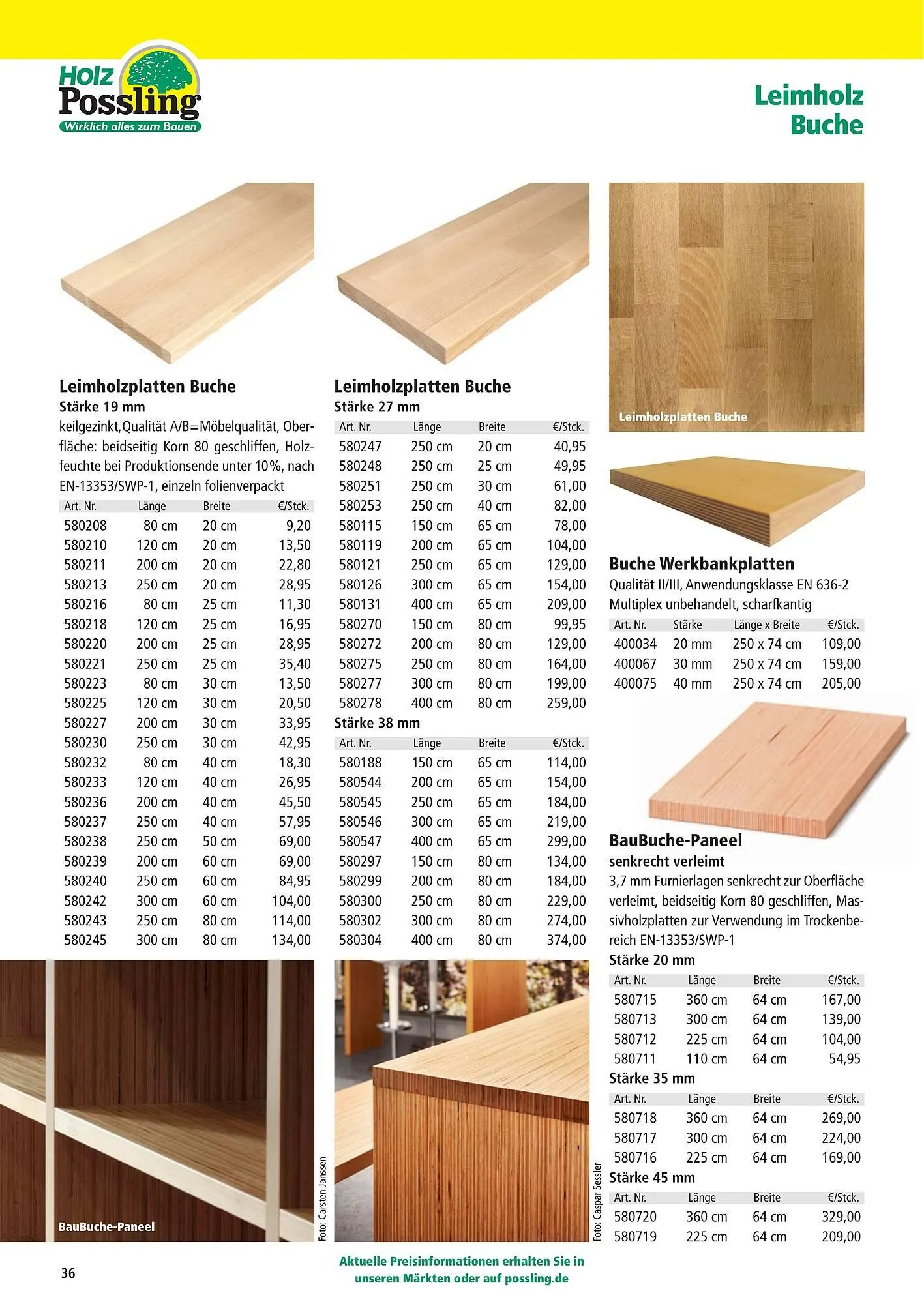 Holz Possling Prospekt von 1. April bis 31. Juli 2026 - Prospekt seite 36