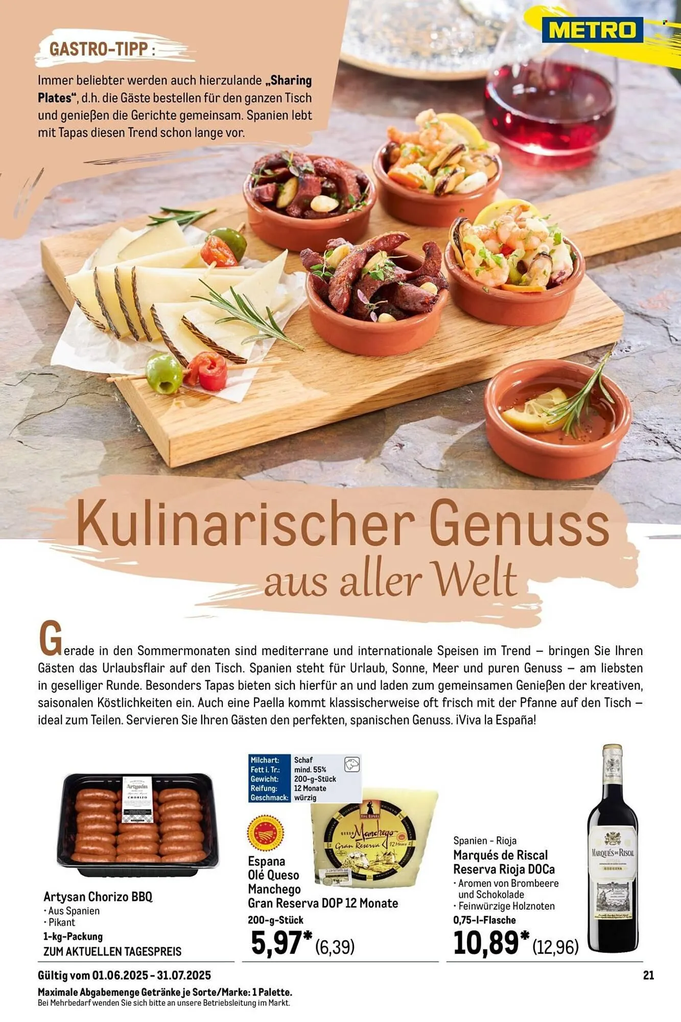 METRO Prospekt von 1. Juni bis 31. Juli 2025 - Prospekt seite 21