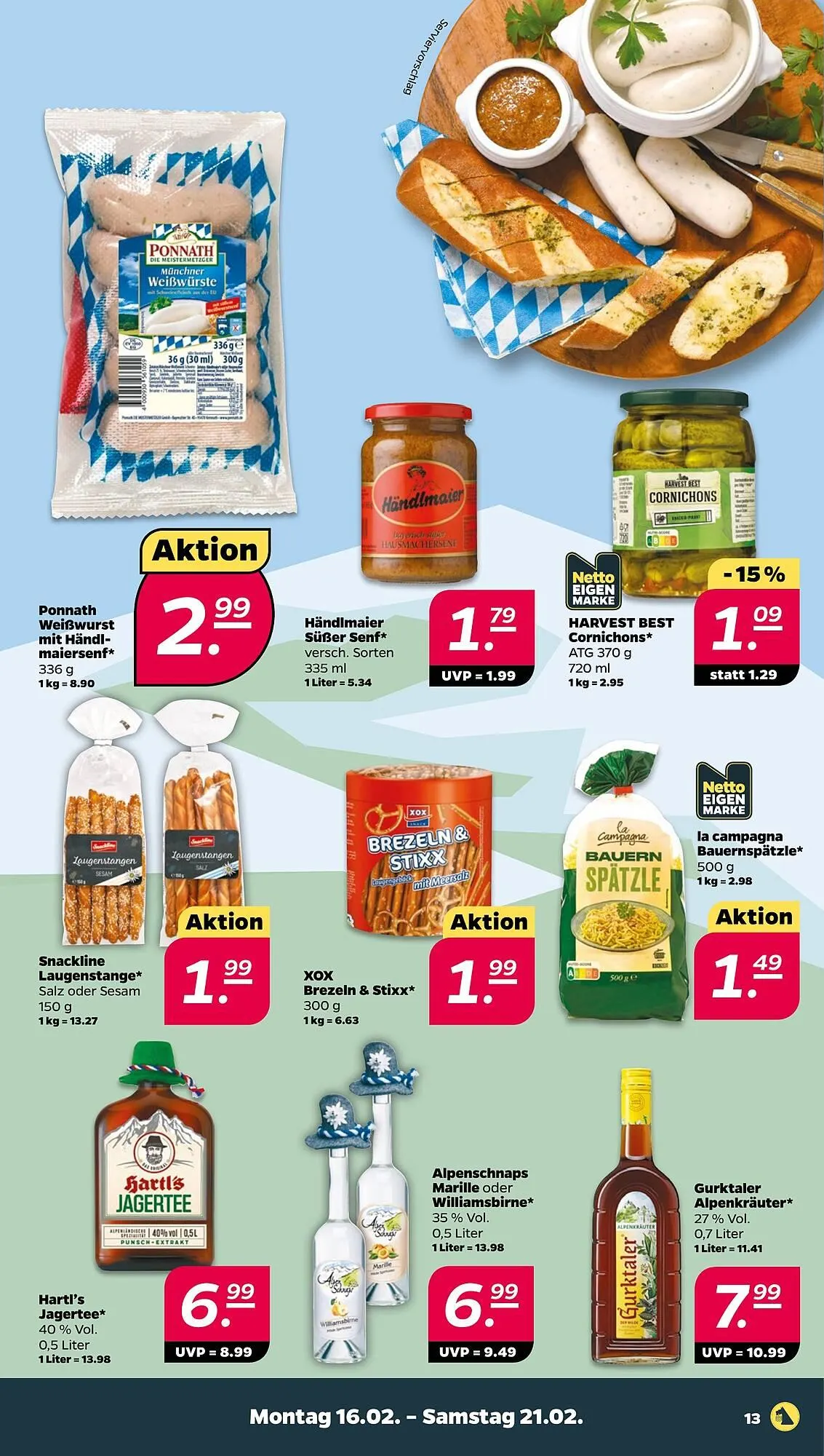 NETTO Prospekt von 16. Februar bis 21. Februar 2026 - Prospekt seite 13