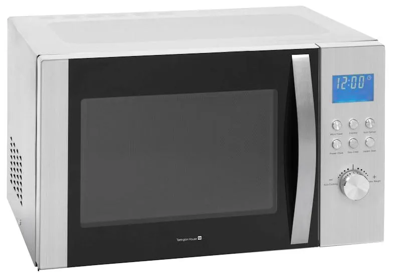 Tarrington House Mikrowelle MWD5130, Edelstahl, 51.3 x 43.8 x 32.3 cm, 30 L, 1000 W, 8 Programme, Timerfunktion, Drehteller-Ø: 31.5 cm, silber
