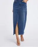 Blauer Damen Denim-Maxirock ORSAY