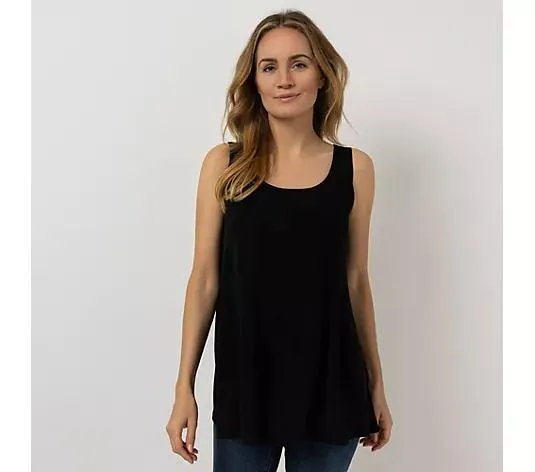 KIM & CO. Top, Rundhals Slinky Jersey ausgestellter Saum figurumspielend