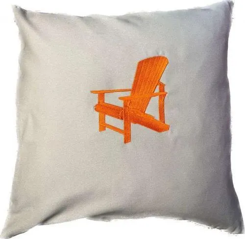 Tre-Pini Kissenhülle Adirondack Stuhl Hellgrau 50x50 Stick Orange