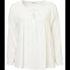 Einfarbige Bluse Janina Plus, Schnürung