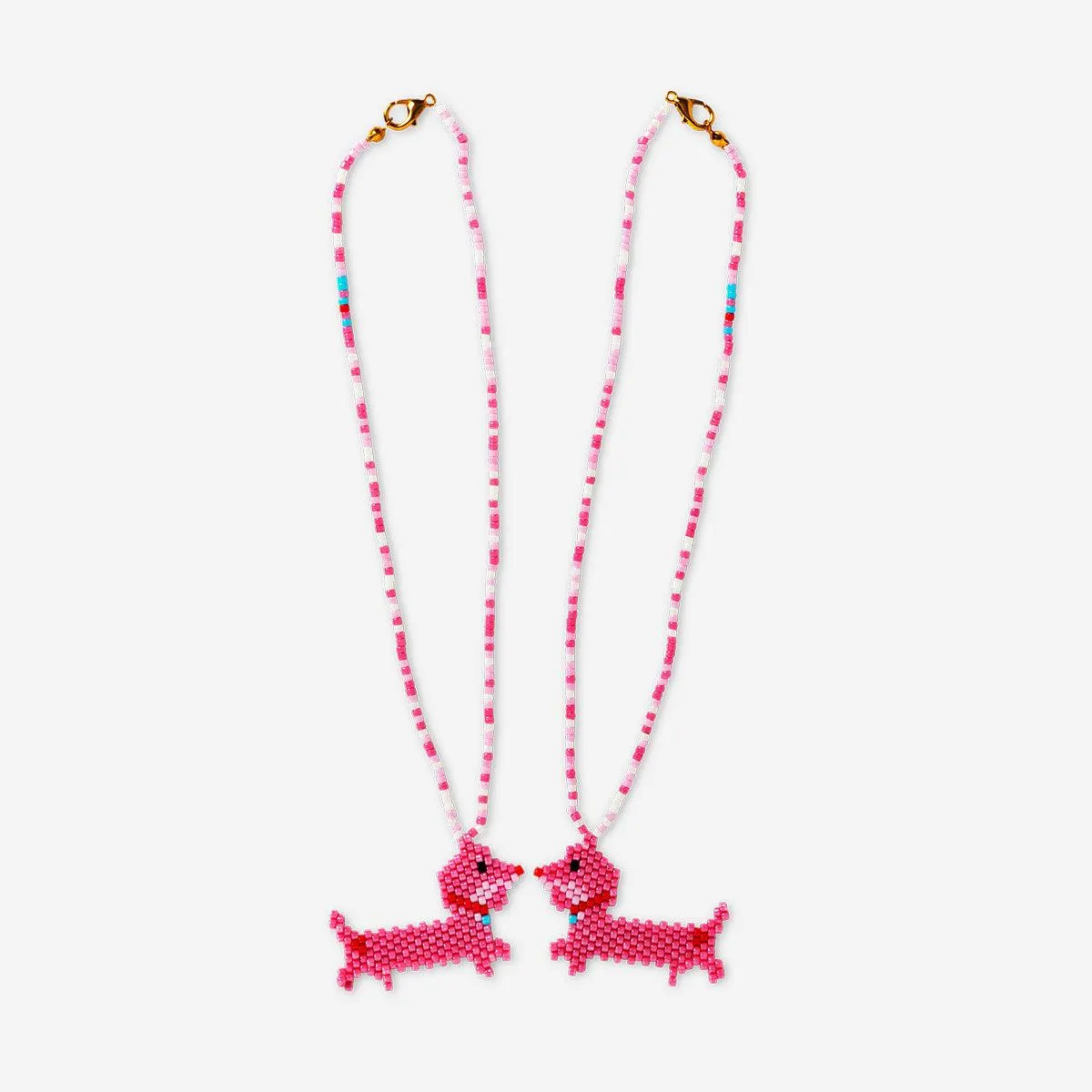 DIY glass bead necklaces - 2 pcs