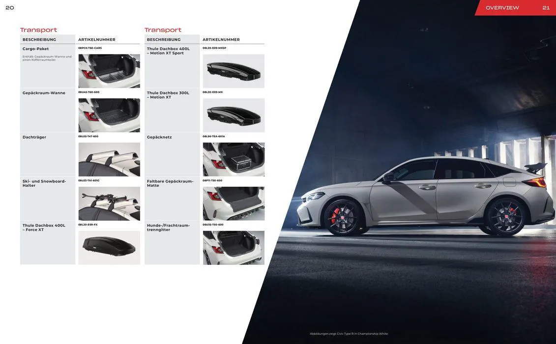 Honda CIVIC TYPE R ZUBEHÖRBROSCHÜRE von 9. April bis 9. April 2025 - Prospekt seite 11