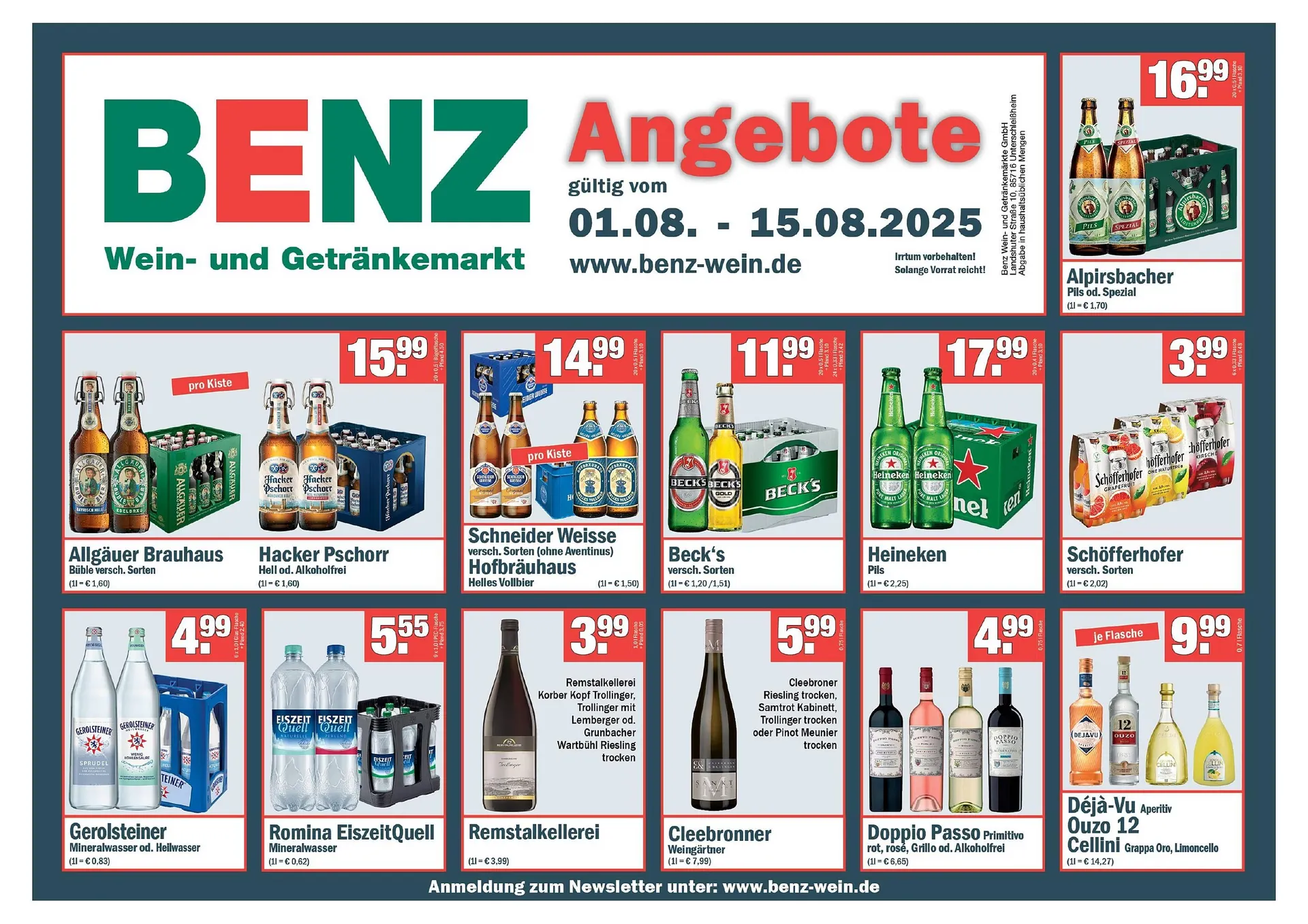 Benz Getränke Prospekt - 1