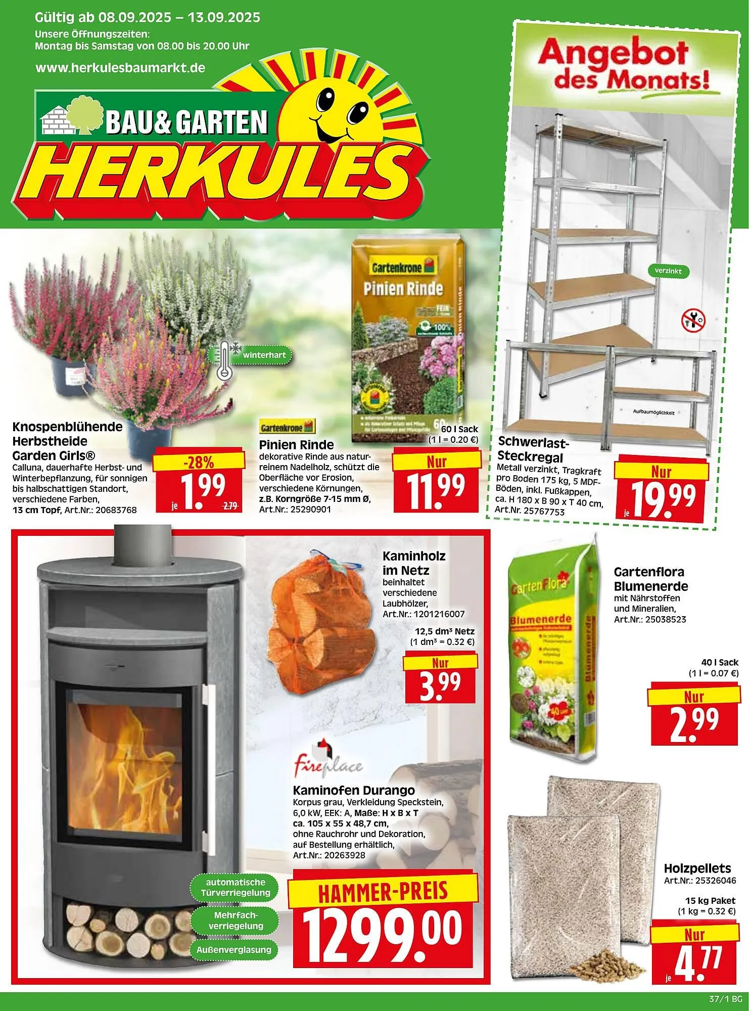 Herkules Baumarkt Prospekt von 8. September bis 13. September 2025 - Prospekt seite 1