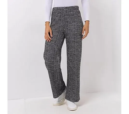 KIM & CO. Hose, 1/1-Länge Jersey, Boucle-Optik Rundumdehnbund weiter Beinverlauf