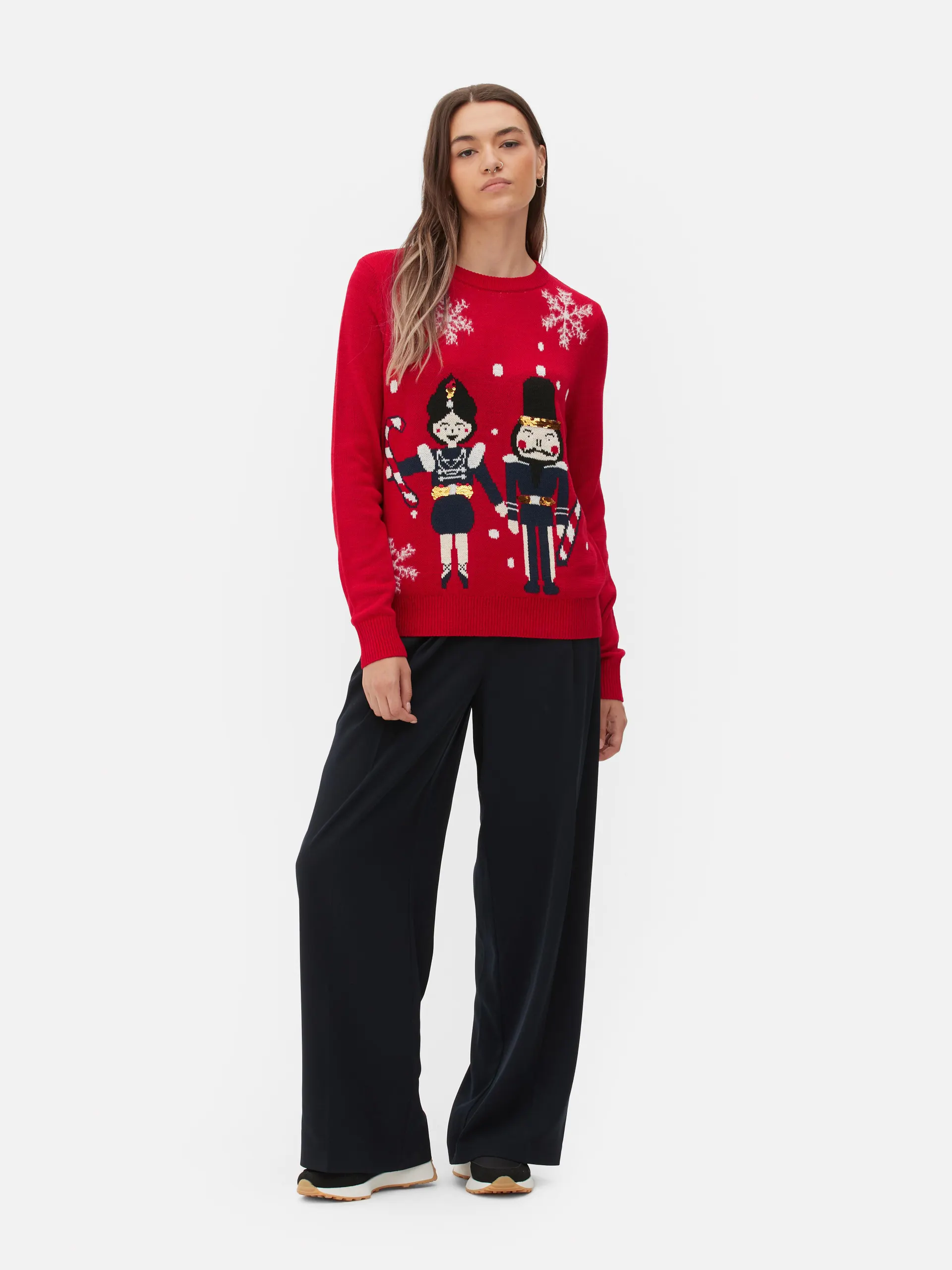 Gestrickter Weihnachtspullover für Damen