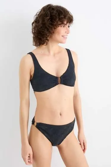 Bikini bottoms - mid-rise waist - LYCRA® XTRA LIFE™ - textured