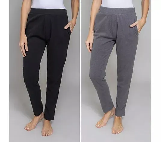 POLARSTERN HOMEWEAR 2 Loungehosen Flanell Fleece schmale Form meliert