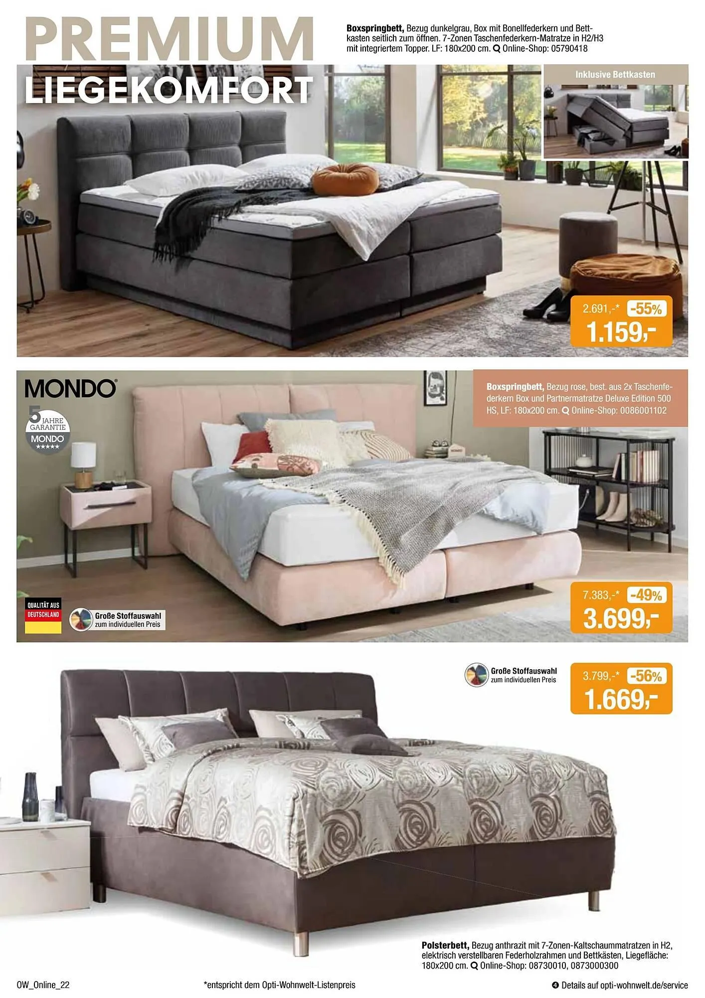 Opti Wohnwelt Prospekt von 13. April bis 24. April 2025 - Prospekt seite 22