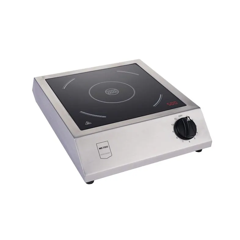 METRO Professional Induktionskochfeld GIC3600, Edelstahl / Glaskeramik, 33 x 42 x 10 cm, 3500 W, Überhitzungsschutz, Fettfiltersystem, silber